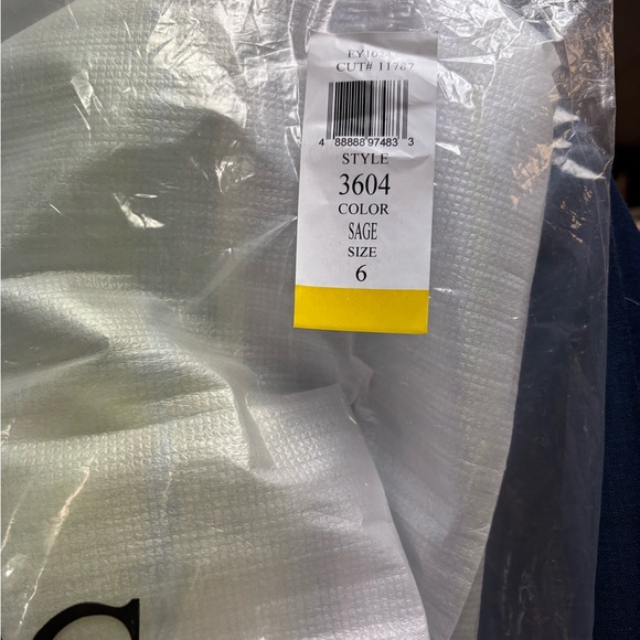 Strapless Satin Gown in Sage Green BRAND NEW FROM MANUFACTURER - Picture 4 of 6